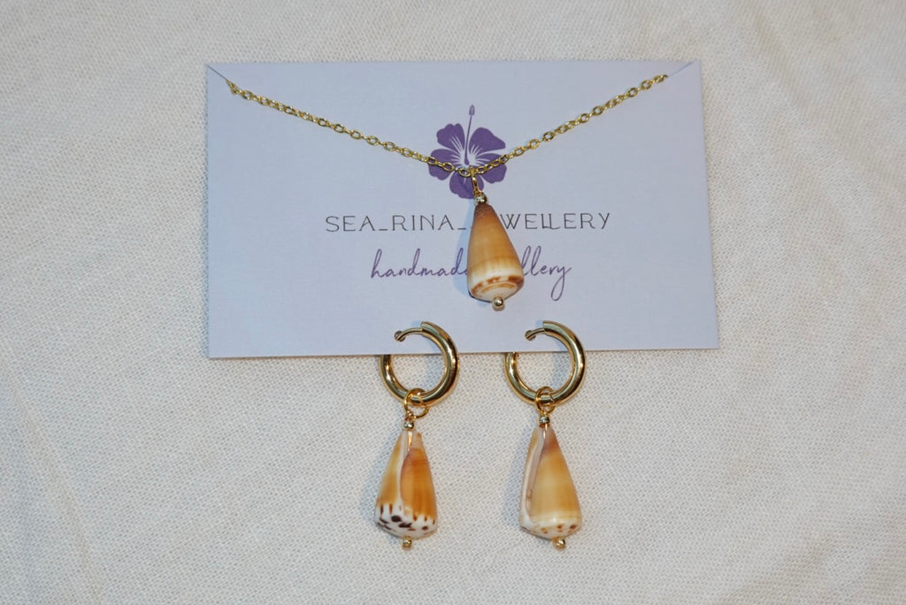Orange Cone Shell Necklace