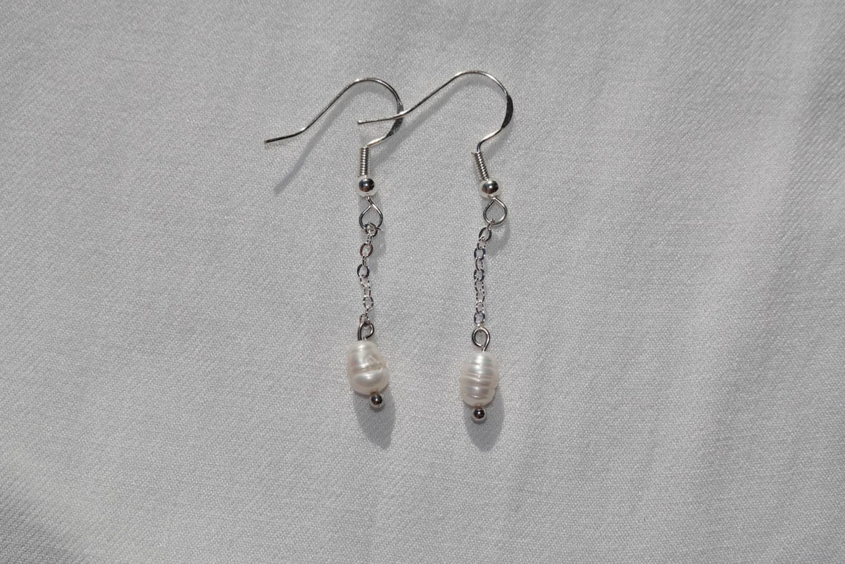 Pearl Hangers - silver