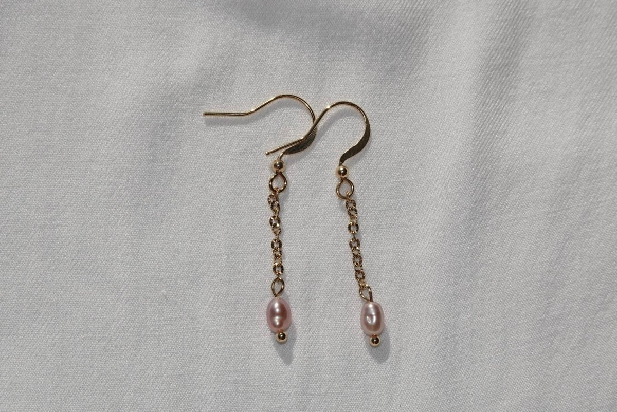 Purple Pearl Hangers - gold