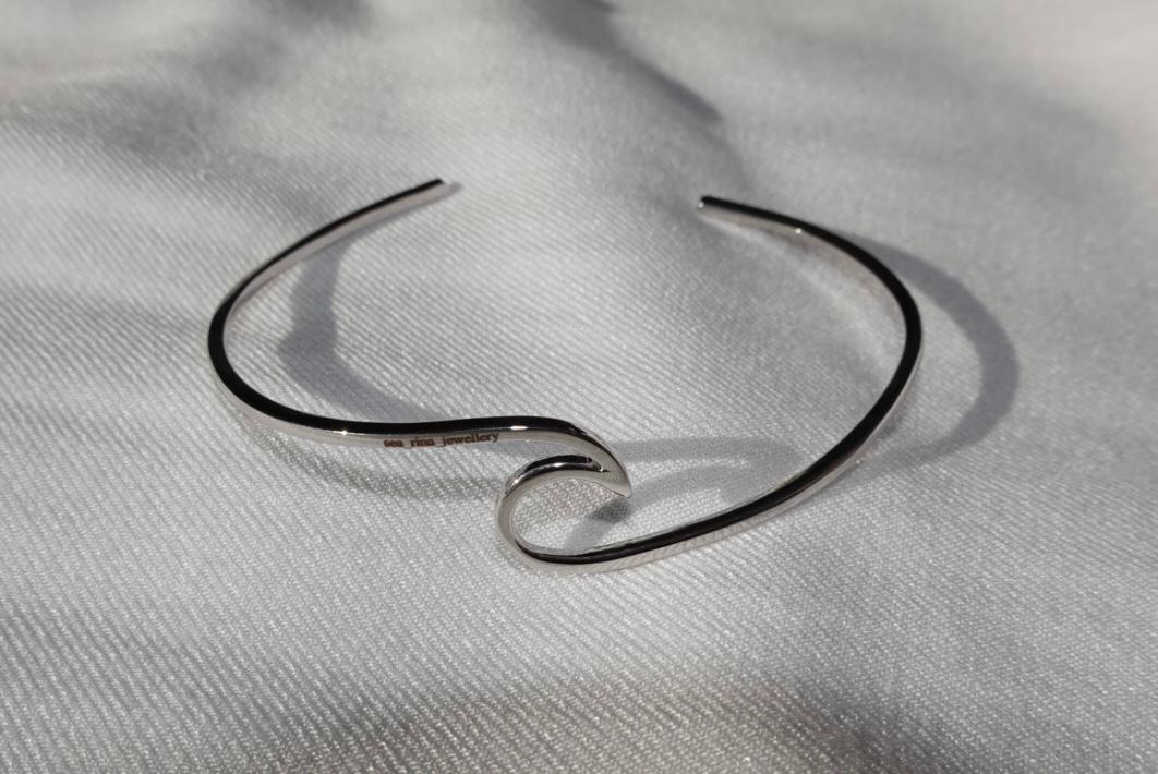 Wave Cuff Bracelet - silver