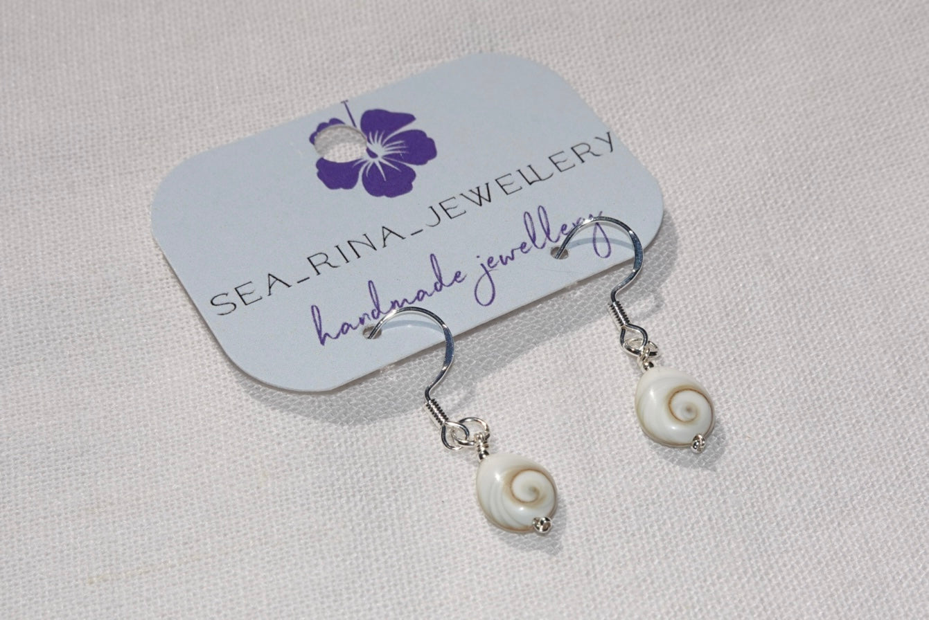 Calypso Shiva Shell Hoops - Teardrops - silber