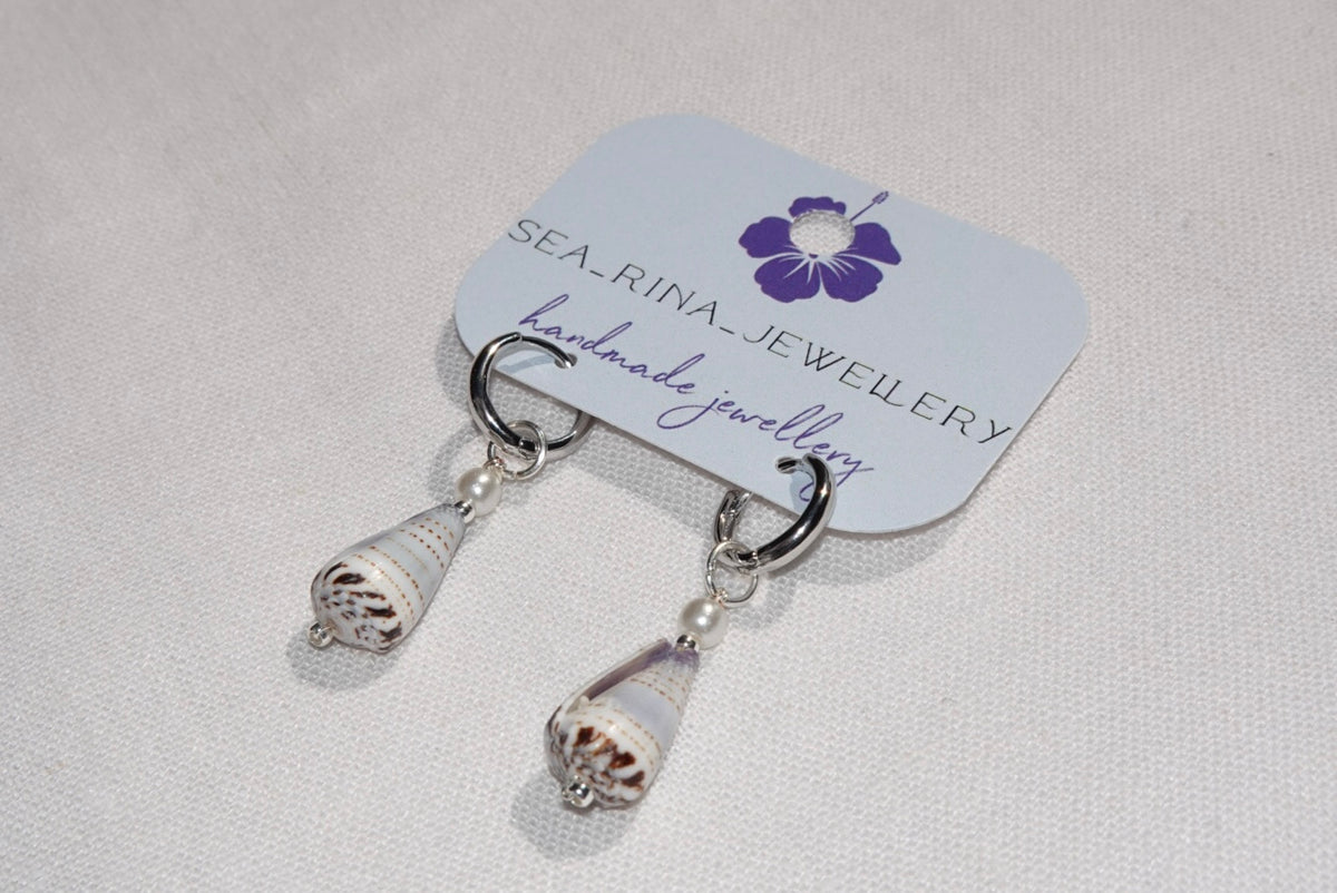 Blue Cone Shell Earrings