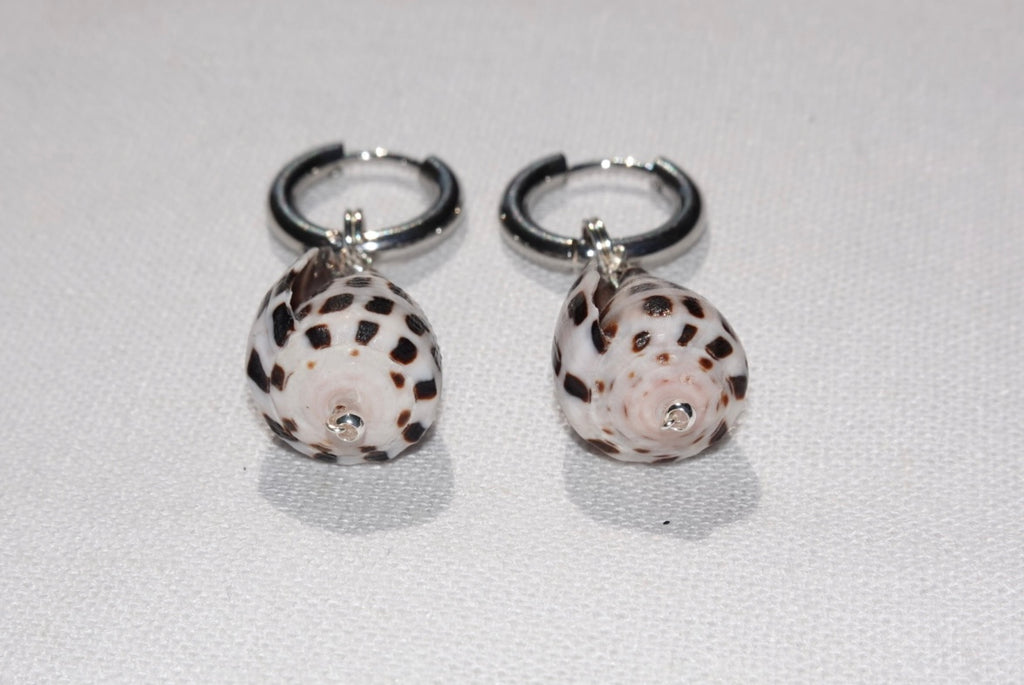 Hebrew Cone Shell Hoops - silber