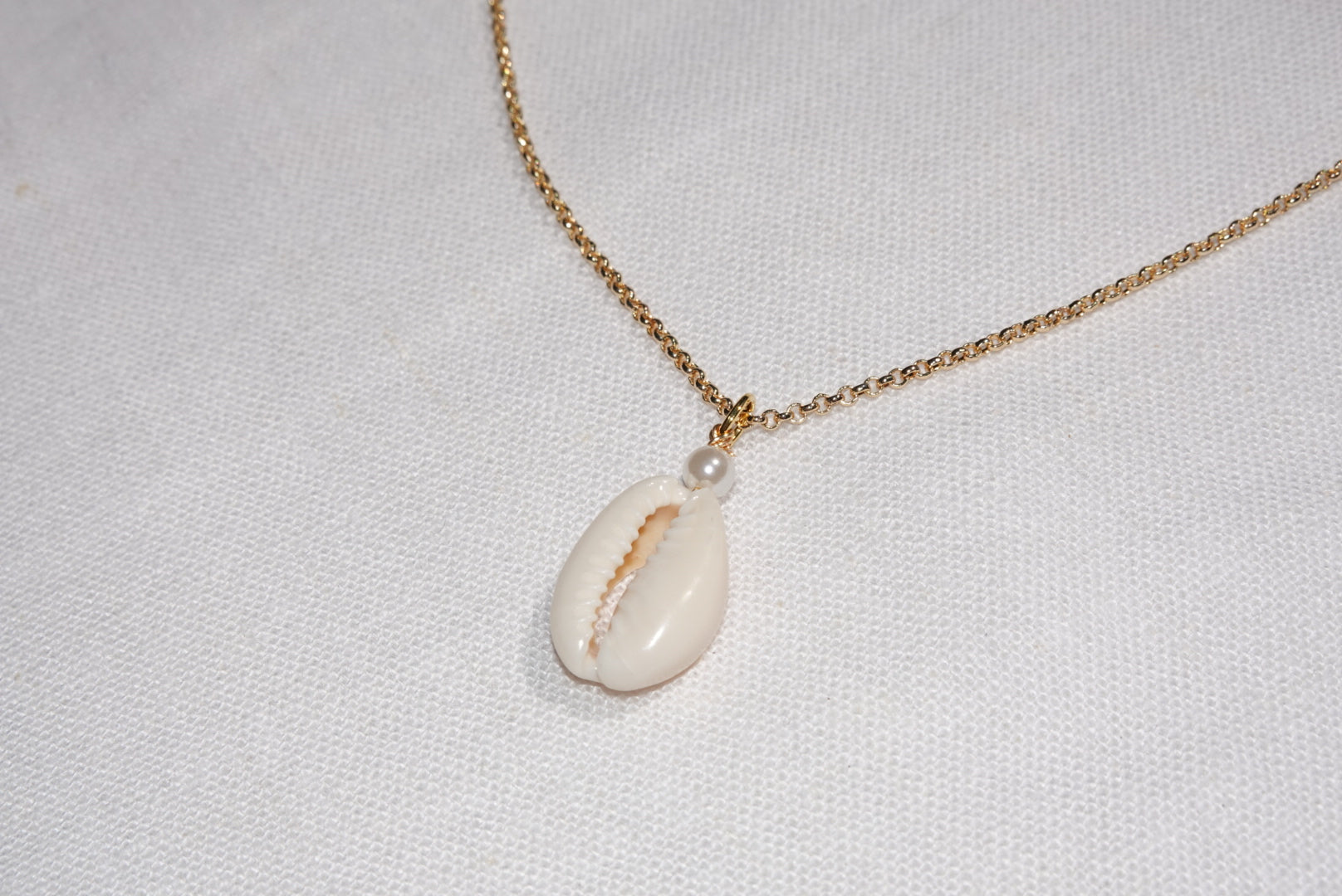 Cowrie Shell Necklace ~ gold