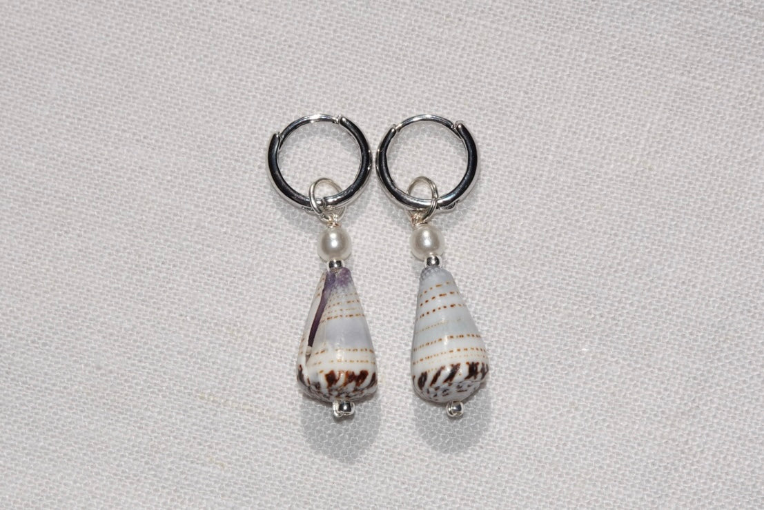 Blue Cone Shell Earrings