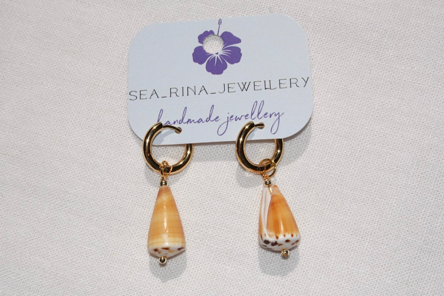 Orange Cone Shell Earrings