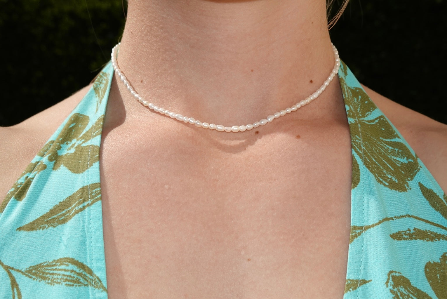 Fresh Water Pearl Necklace - small pearls - silber