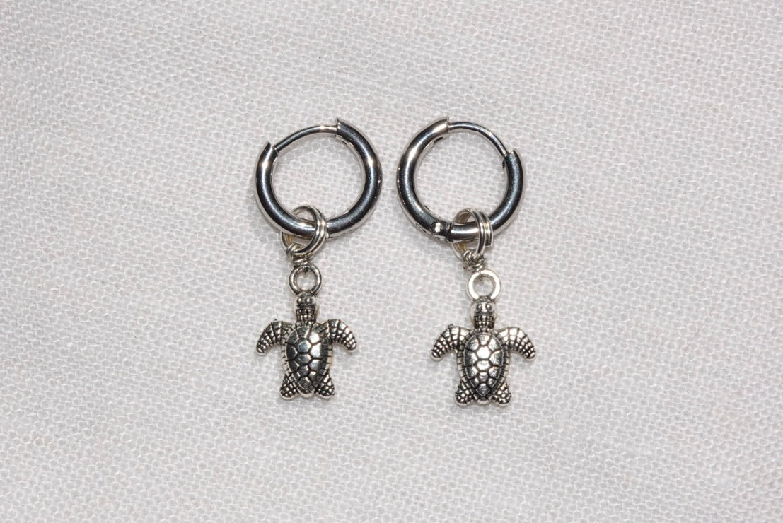 Sea Turtle Hoops - silber