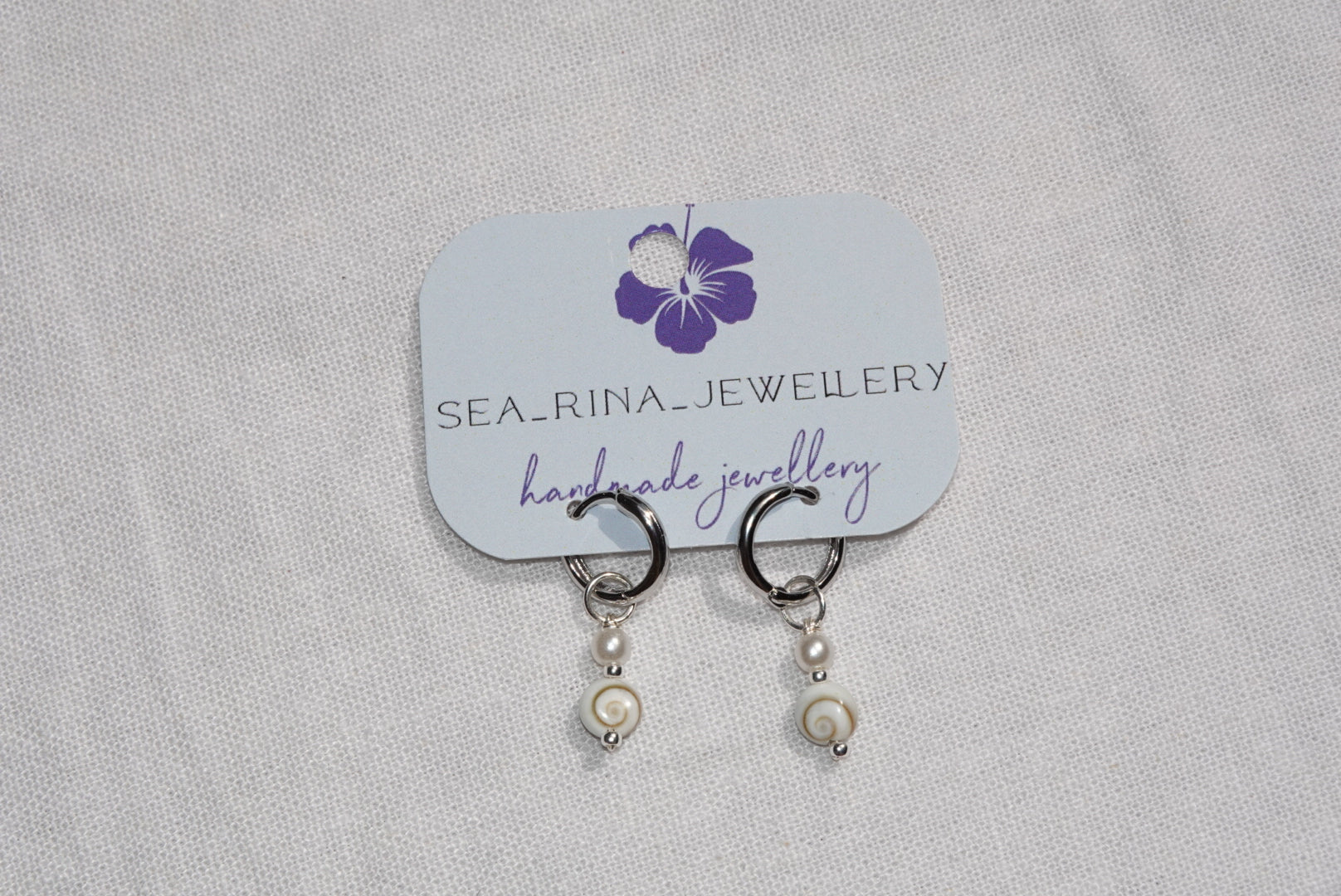 Calypso Shiva Shell Earrings ~ small ~ silber