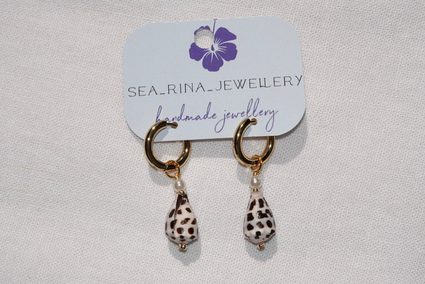 Hebrew Cone Shell Hoops - gold