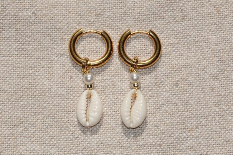 The Mini Cowrie Shell Hoops