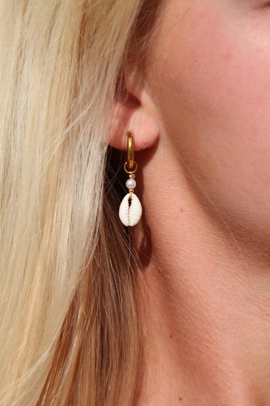 The Mini Cowrie Shell Hoops