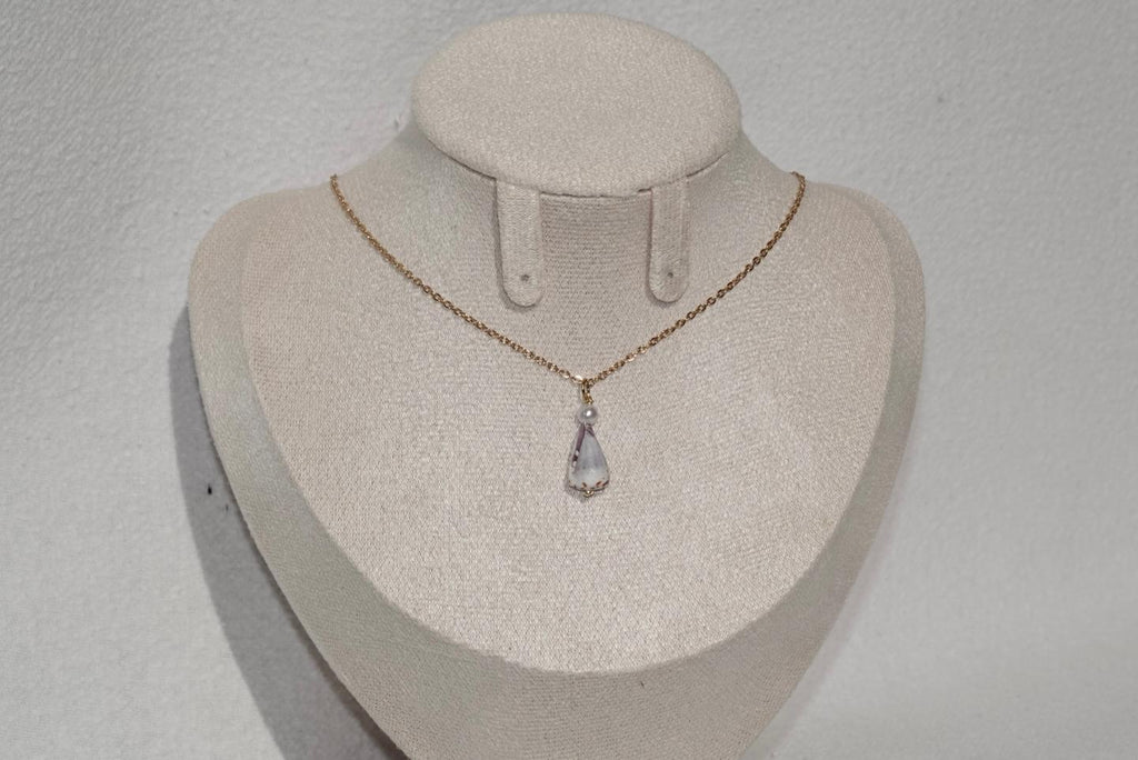 Blue Cone Shell Necklace - gold