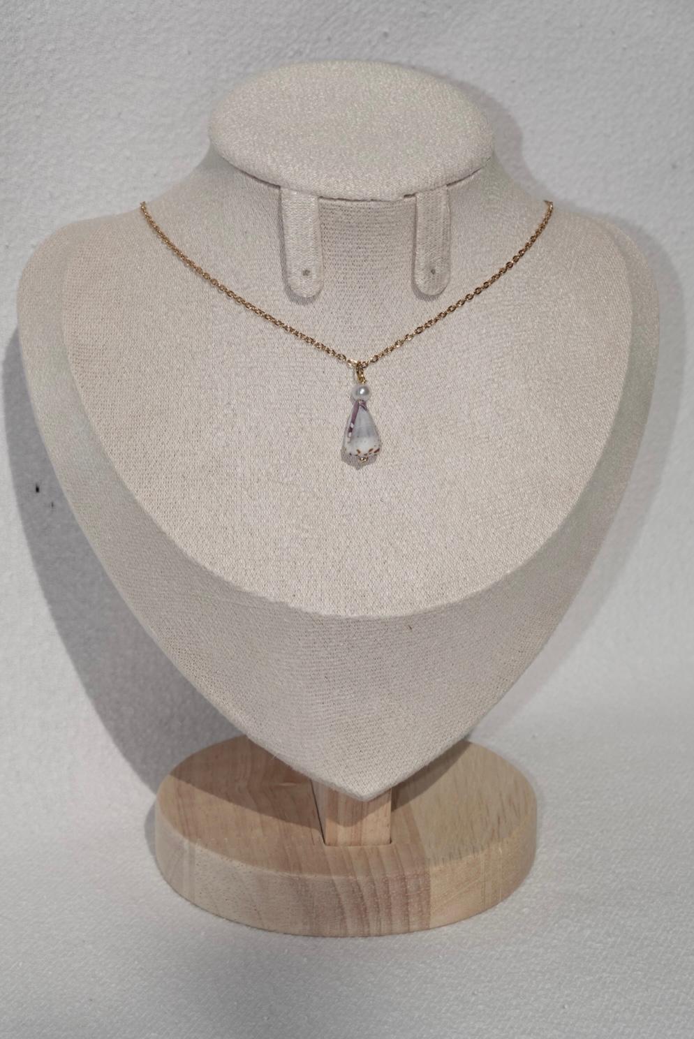 Blue Cone Shell Necklace - gold